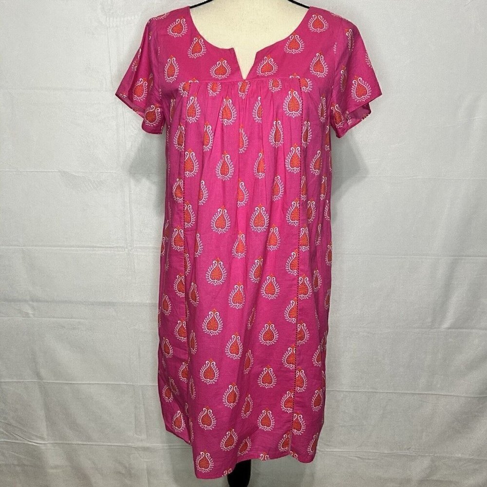 Vineyard Vines Tunic Dress Mini Lightweight Lace Detail Pink Orange Size 6